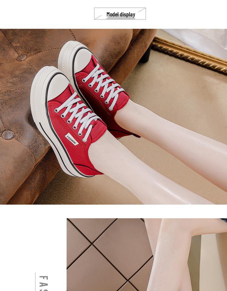2026 Korean Style Women's Low-Top Canvas Shoes - Solid Color, Lightweight, Flat Bottom, Trendy Running Casuals