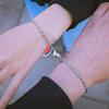 JWER 2Pcs Punk Magnet Couple Bracelet for Women Alloy Romantic Magnet Men Paired Jewelry Valentine's Day gift Silver Color