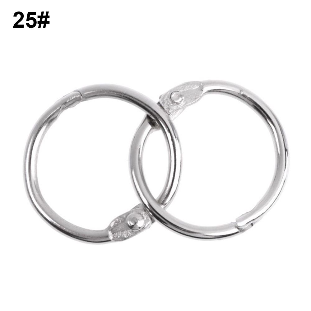 10pcs/lot Notebook Craft Metal Hinged Rings Loose Leaf Binder Scrapbook Clips Keychain Circle