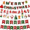 Christmas Bunting Christmas Decorations Paper Hanging Bunting Garlands Xmas Hanging Bunting Banner Flags for Home Xmas Party Door Window Decor