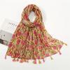 Autumn Viscose Cotton Scarf Women Lovely Floral Shawls Wraps Lady Thin Scarves Fashion Tassels Pashmina Quality Foulard  New