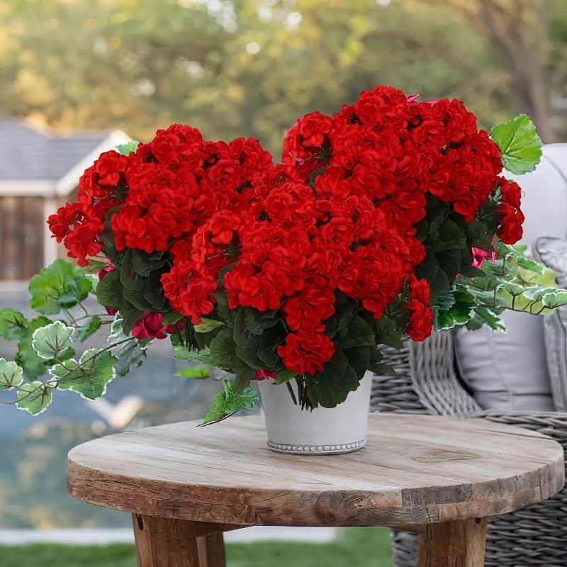 1PC Simulation Begonia Fake Flower Home Living Room Geranium Silk Flower