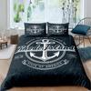 Anchor Duvet Cover Set 3D Print Ocean Style Quilt Cover for Kids Boys Girl Bedding Set King Full Size Polyester Comforter Cover