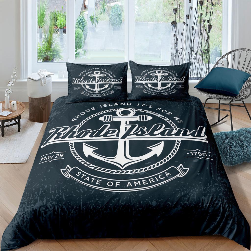 Anchor Duvet Cover Set 3D Print Ocean Style Quilt Cover for Kids Boys Girl Bedding Set King Full Size Polyester Comforter Cover