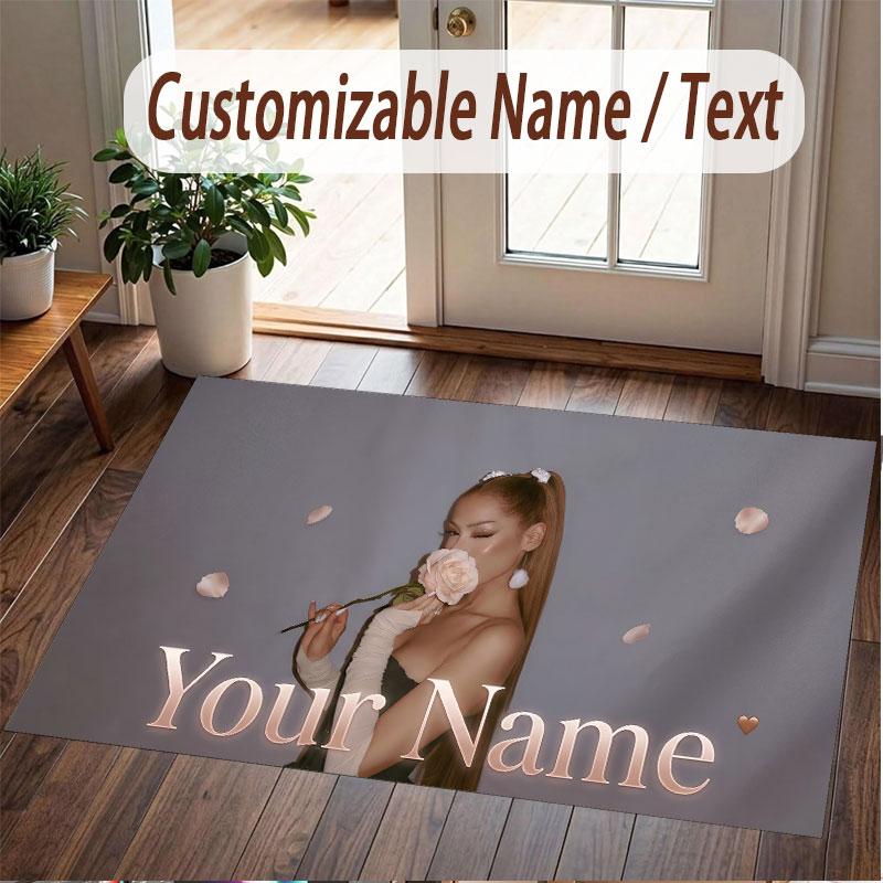 Custom Name Crystal Velvet Rug,Ayliva Comfortable Anti Slip Floor Mat For Room Decoration