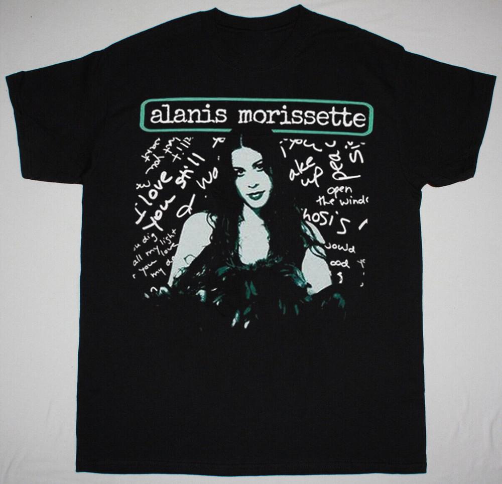 Alanis Morissette Portrait Boyfriend Fit Girls Black Short Slee All Size T-Shirt Unisex T-Shirt