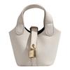 Textured Mini Food Basket Bucket Bag Versatile Women's Niche Leather Leather Shoulder Crossbody Bag