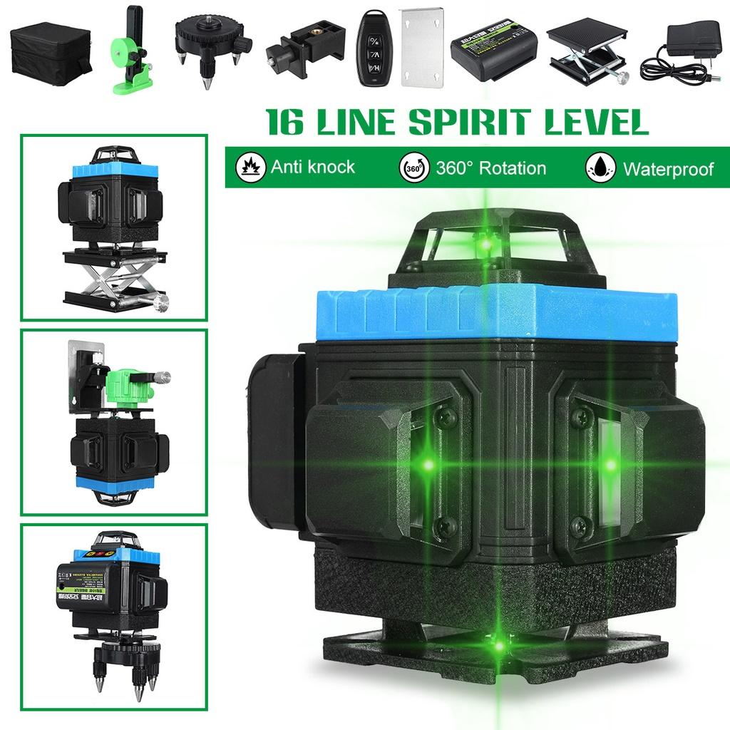 Nivele laser verde 4D 16 linii Telecomandă 360 de linii transversale orizontale și verticale cu autonivelare automată fascicul laser super puternic
