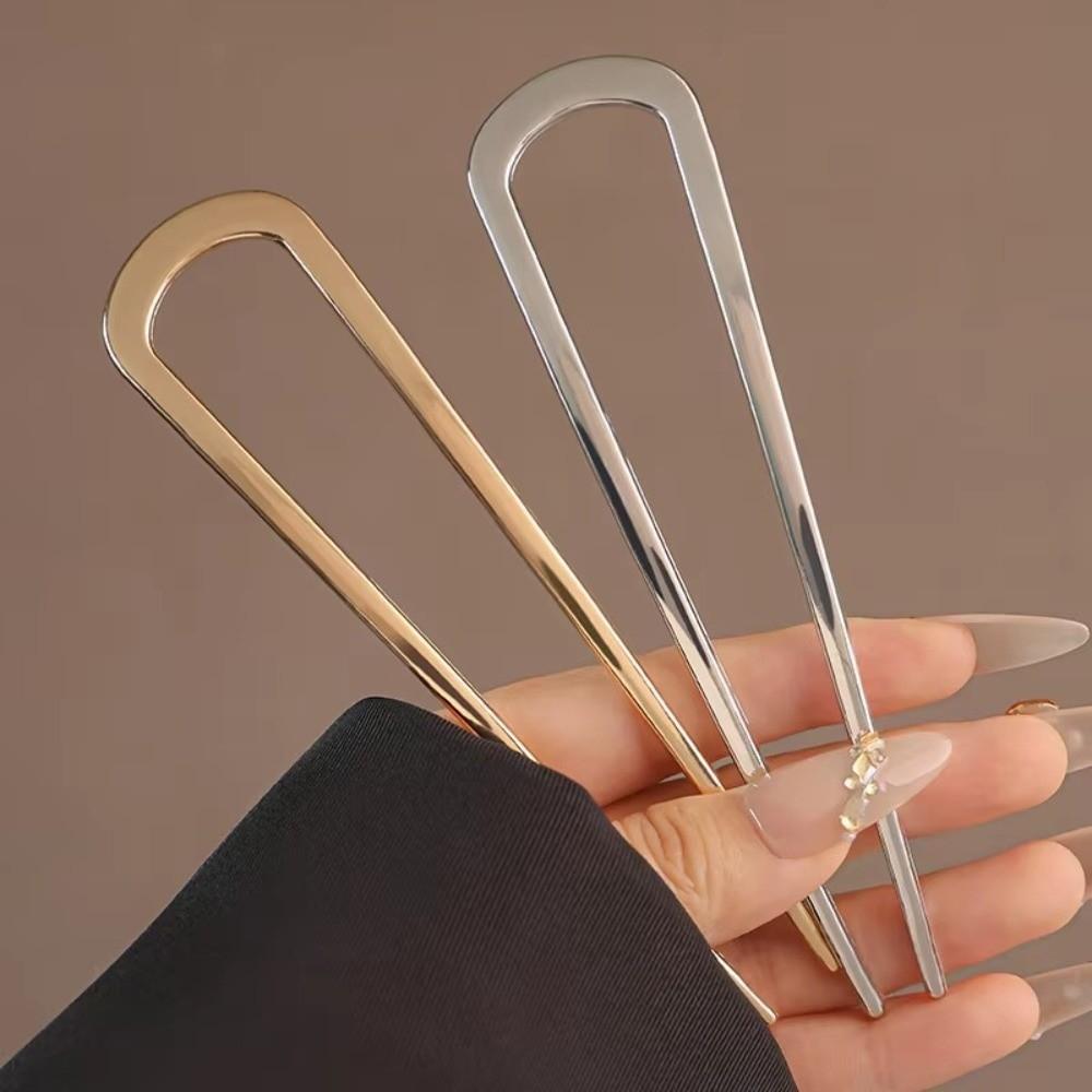 2 Piezas Horquilla para el Cabello en Forma de U Ayuda Multifuncional para el Peinado Pasador Pinza para el Cabello Sencilla Accesorios para el Cabello
