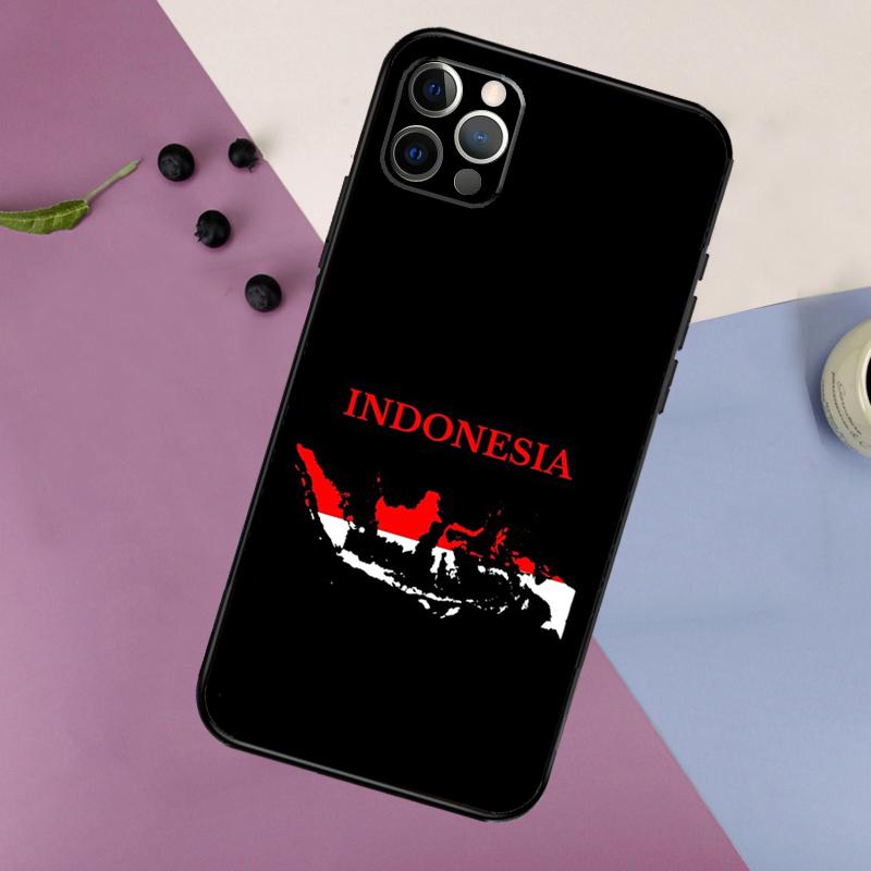 Indonesia Passport Flag Map Phone Case For iPhone 16 15 13 12 11 14 Pro Max Mini X XR XS Max 7 8 Cover Funda