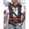 Pirate Print T-shirt 3D Printed Skull Breathable Short Sleeve Round Neck Casual Clothing Party Daily Halloween Costume Cosplay