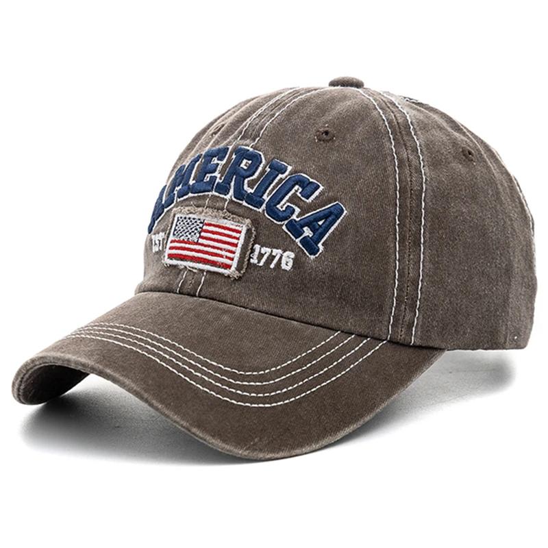 New Unisex Cap AMERICA Letter Embroidery Vintage Baseball Cap Men Women Casual Outdoor Streetwear Sports Hat