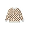 Schaakbord Losse Pasvorm Ronde Hals Sweatshirt Dames Tops Cacao-Bruin-Schaakbord VN00091HC1L