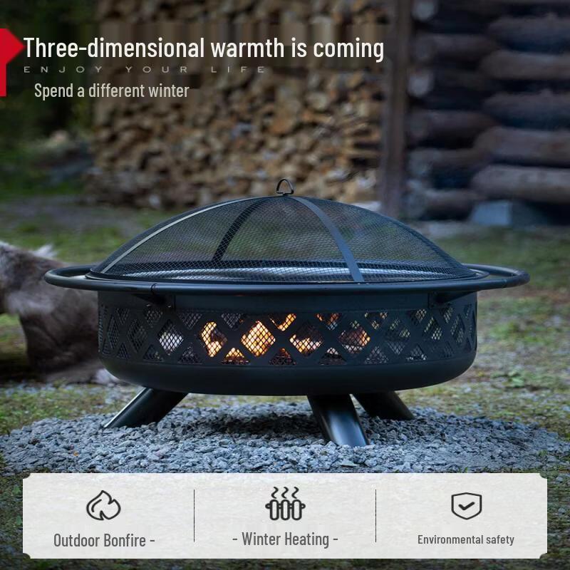 Outdoor Charcoal BBQ and Fire Pit Set
