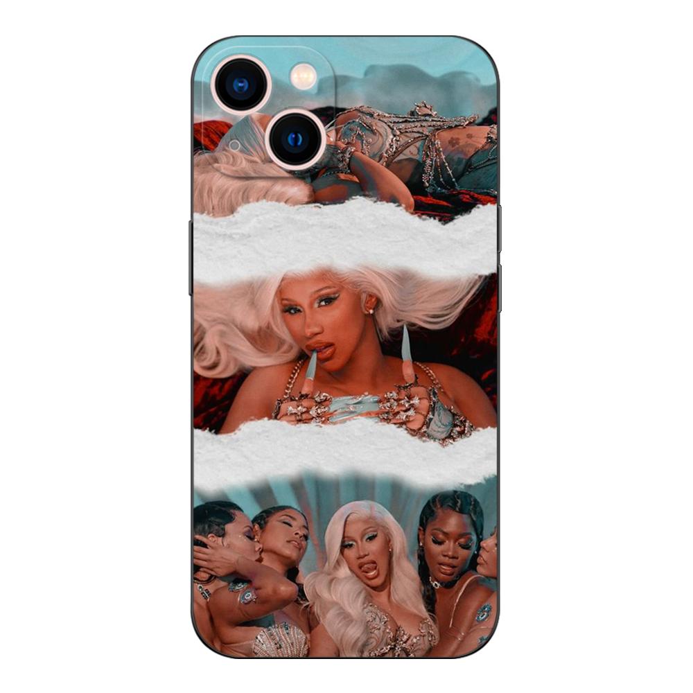 Svart TPU-fodral för OPPO Reno 6 5 3 4 4Z 4F SE 5F 5Z PRO PLUS lite 6 6z 4G 5G Cardi-B