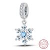 Winter Charm 925 Silver Snowflake Snowman Penguin Charm Pendant For Women Fine DIY Birthday Jewelry Gifts