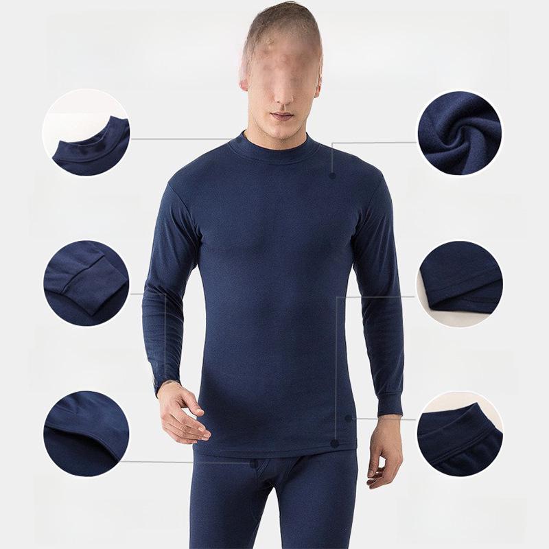Ensemble de vêtements d'automne pour hommes: Pull et Pantalon en Coton Léger - Vêtements Thermiques pour Âge Moyen et Personnes Âgées