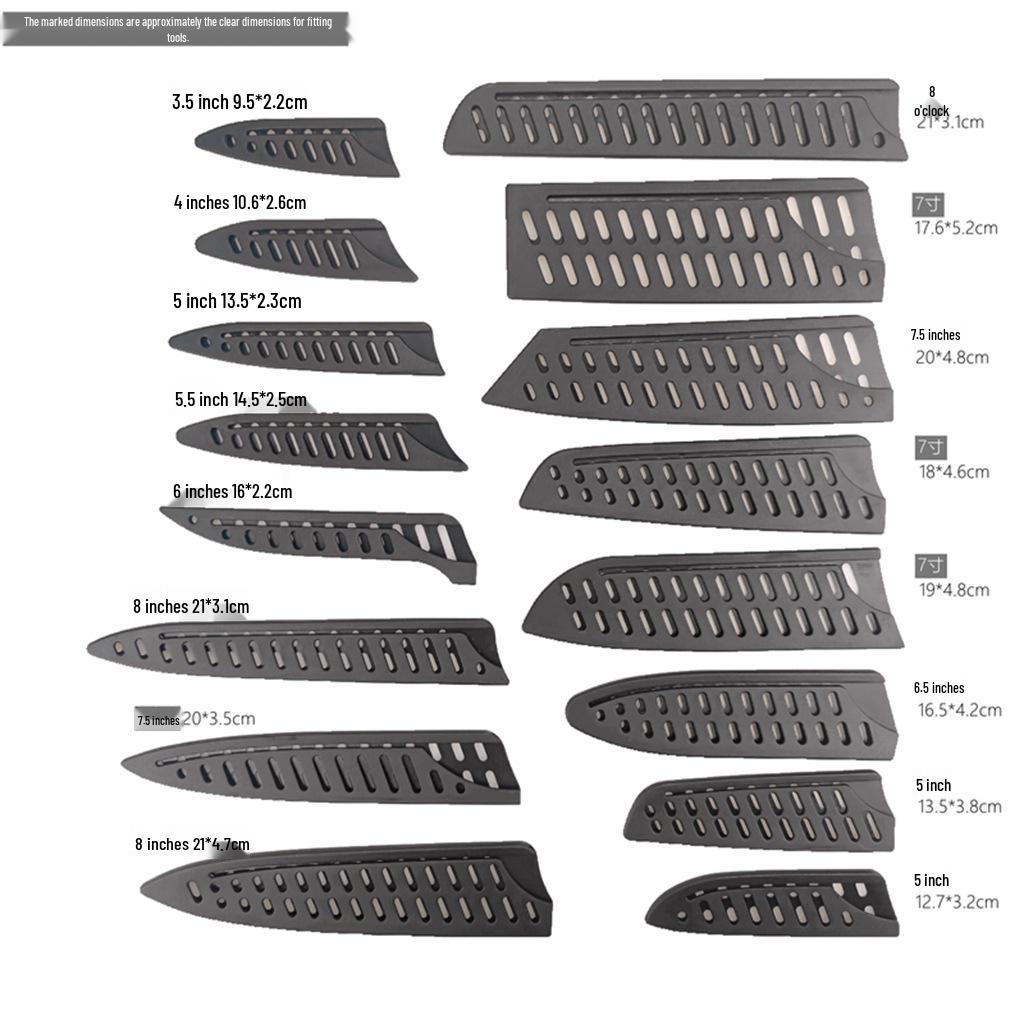 European & American Style Black Universal Knife Sheath - Double Twill PP Plastic, 16 Models
