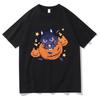 Genshin Impact Scaramouche Kat T-shirt Grappige Heren/Dames Kleding Harajuku Halloween Tops Vintage Unisex Katoen Grafische T-shirts