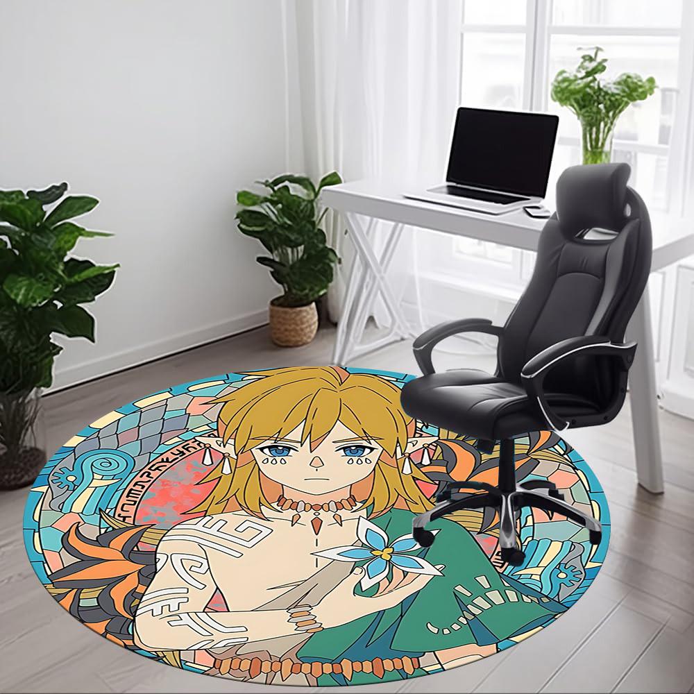 1 Stück The Legend of Zelda Büro Runder Teppich, Schlafzimmer Wohnzimmer Heimdekoration, Zimmer Deko, Offic a1016203
