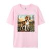 Hund Beagle Hund im Retro-T-Shirt Hund Outdoor Lässig Baumwolle Herren-T-Shirts Modische Enganliegende T-Shirts für den Herbst