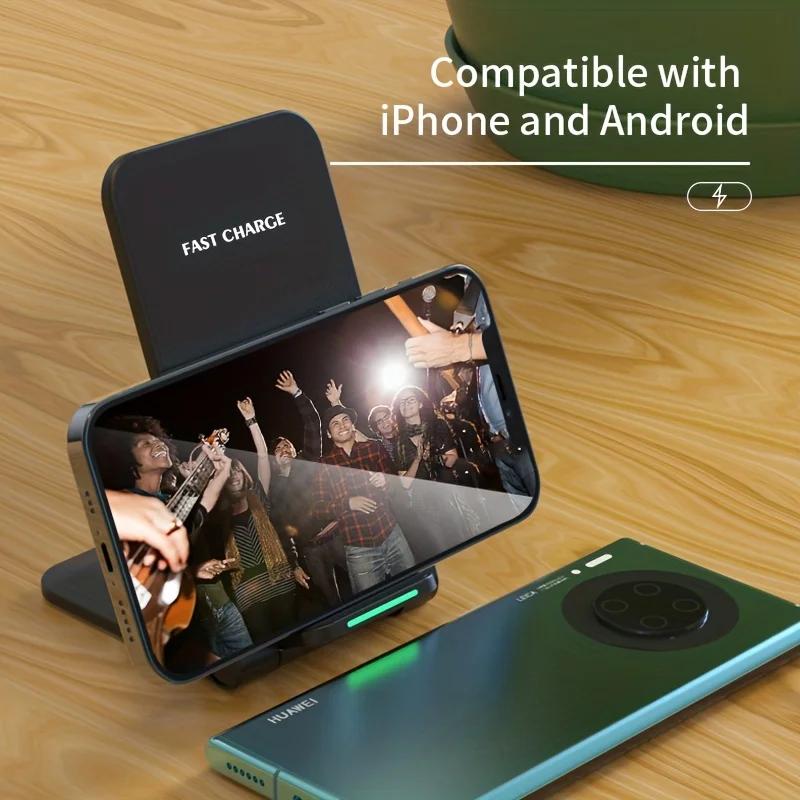 300W Fast Wireless Charger Stand Pad for iPhone 14 13 12 11 8 XR Samsung Galaxy S21 S20 Xiaomi Huawei Wireless Charging Station
