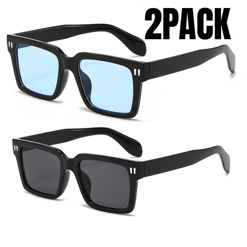 1/2PACK Luxury Brand Designer Square Sunglasses Women Men Vintage Punk Outdoor Driving Glasses Classic Rivet Arrow