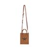 Cognac Monogram Mini Tote Bag with Detachable Strap & Signature Logo for Daily & Casual Use