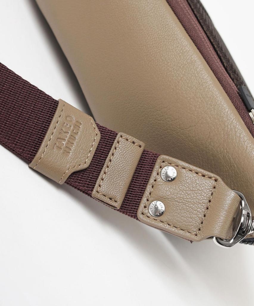 Takeo Kikuchi Men's Flap Shoulder Bag, Taupe