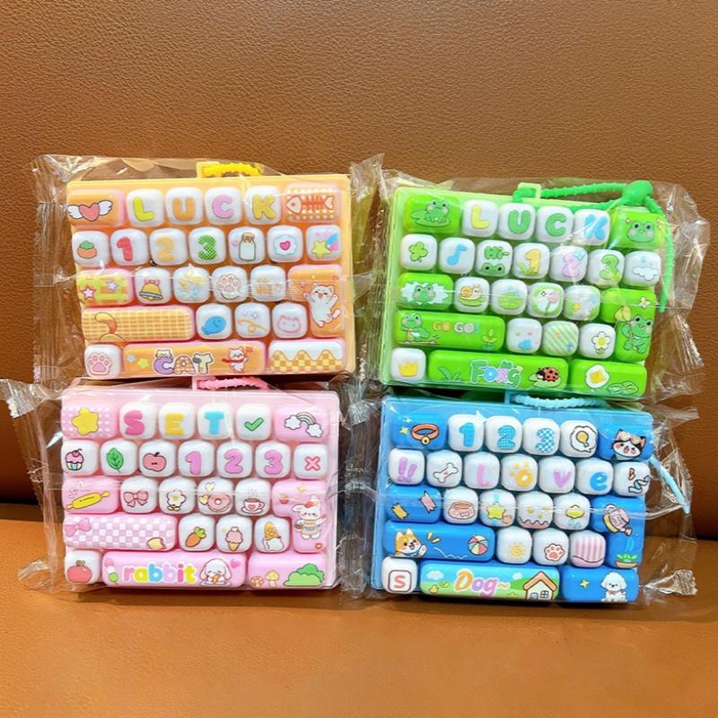 Simulation Keyboard Fidget Keychain 26 Grids Anti Anxiety Toy Portable Bag Ornament Desktop Decor for Kids Adults