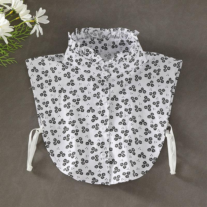 Perfect Match New Fake Collar Shirt Women White Lapel Ruffles Stand False Collar Woman Girls Detachable Collar Lace Removable Half Shirt