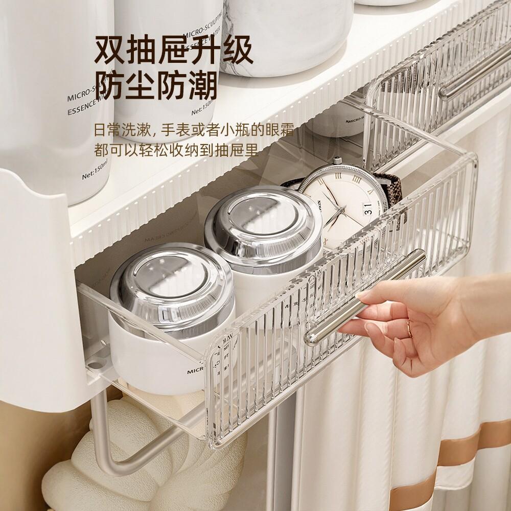 Toiletten-Wandregal Badezimmer-Toiletten-Waschtisch Kosmetik Wandmontierter Bohrerfreier Wandmontierter Aufbewahrungsregal