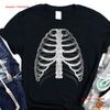 Halloween Ribcage T Shirt Xray Party Costume Sweater Scary Skeleton Anatomy Radiology Bones Spinal Cord Vintage Washed Slightly
