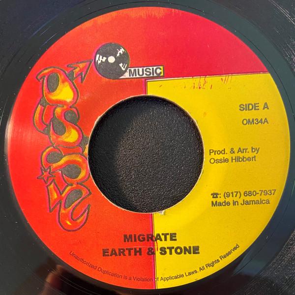 7inch Record EARTH STONE DILLINGER Migrate Caymanas Park OM34 Ossie Music Jamaica Reggae Ska Dub Used