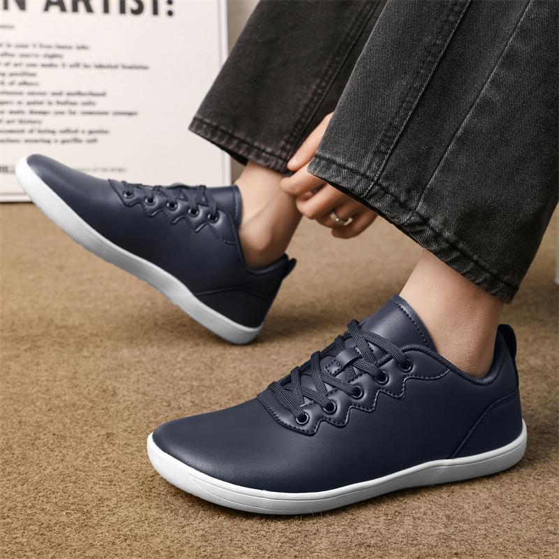 Wide Toe Box Barefoot Shoes for Women Men PU Leather Casual Shoes Zero Drop Sneakers Outdoor Men Walking Shoes