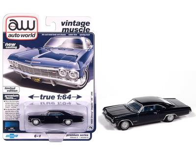 Autoworld 1/64 Chevrolet Impala SS 1965 Dark Blue Diecast Model Car [Parallel Import]