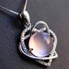 Mode Japonaise & Coréenne Collier Ras du Cou en Cristal Rose pour Femme avec Pendentif en Quartz Rose.