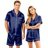 Matching Couples Pajama Set - Short Sleeve Button Down Top and Shorts - Soft Comfortable Loungewear for Him and Her Sizes S-XXXXL