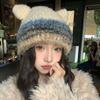 Cute Three-Dimensional Ears Wool Hat Women'S Season Thickened Warm Ear Protection Knitted Hat Student Pullover Hat