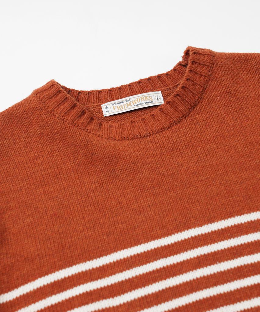 FRIZMWORKS Wool Stripe Relax Knit _ Brick