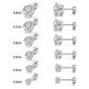 Titanium Steel Zircon Stud Earrings Set 6 Pairs of Round Stainless Steel Earrings, Simple Niche High-end Sensitive Ear Holes