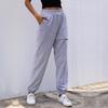 Women's Gray Drawstring Waist Jogger Pants Loose Casual Sweatpants with Side Pocket