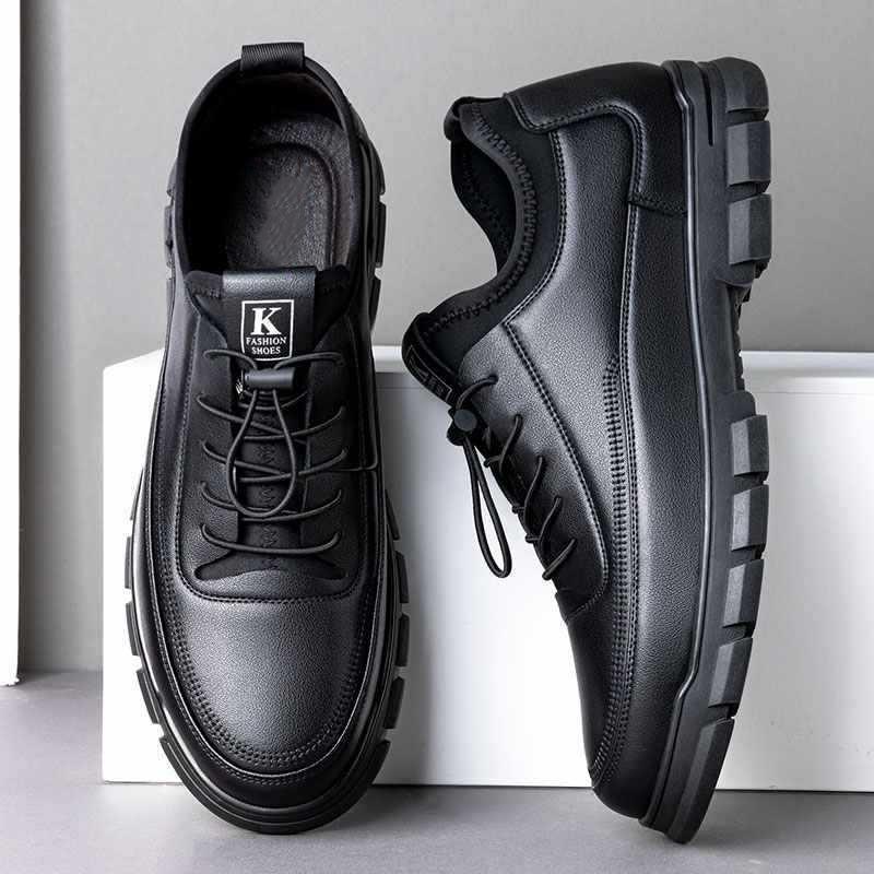 Men's Leather Shoes New Style with Business Casual Shoes for Men Live Broadcast and Lightweight British Style Leather Shoes