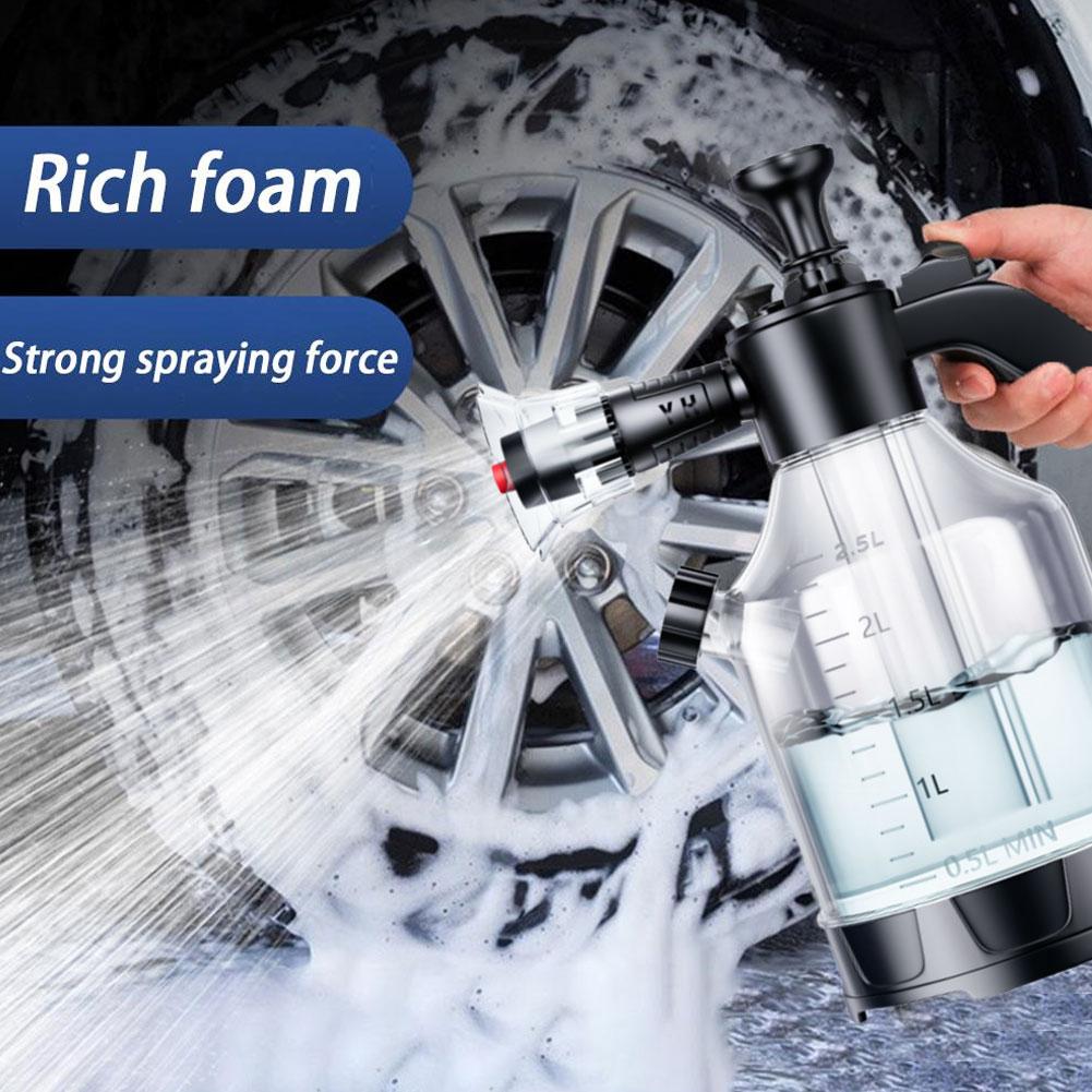 2,5L Autowasch-Schaumsprühflasche Multifunktionaler Hand-Pneumatischer Schaumsprüher für Auto, Motorrad, Küche und Badreinigung