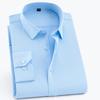 Men's Classic Standard-fit Long-sleeve Basic Dress Shirts Solid Twill Formal Business Work Office Tops Shirt