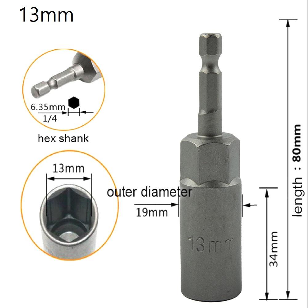 Sechskantnüsse 5,5-19mm Nuss Magnetisch Schraubendreher 1/4" Sechskantschlüssel Bohrer Bit Adapter Antriebsnuss Sechskantschaft Hülse