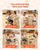 VEVOR Kids Art Table and Chair Set, Toddler Craft Table with 3 Tiers Storage Cabinet, Wooden Kids Activity Play Desk with 2 Chairs