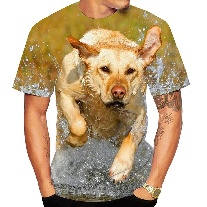 Sommer Tier Hund 3D Druck T-Shirts Lässig Kurzarm Streetwear Hip Hop Harajuku Herren T-Shirts