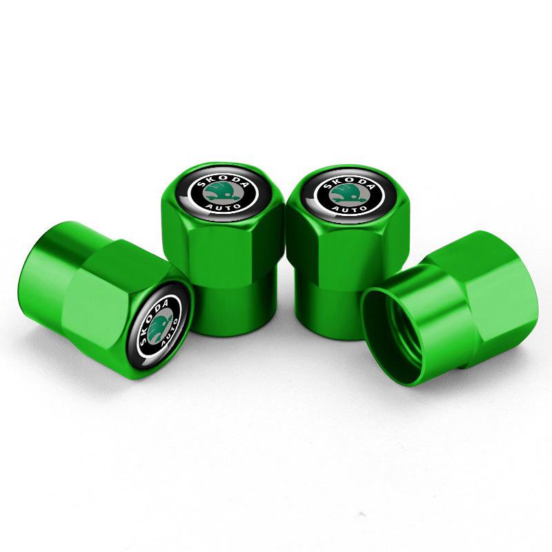 UUUV5 Nouvelles Roues Sportives en Aluminium Bouchons de Valve de Pneu Pour Skoda Kylaq Elroq Octavia Enyaq Kamiq Scala Rapid Superb Karoq Fabia Accessoires
