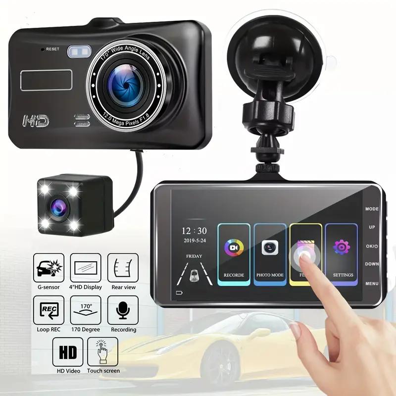 HD 1080P 4"Touch Screen IPS Dash Cam Front and Rear Camera CAR DVR Vehicle Black Box Night Vision Driver Video Recorder